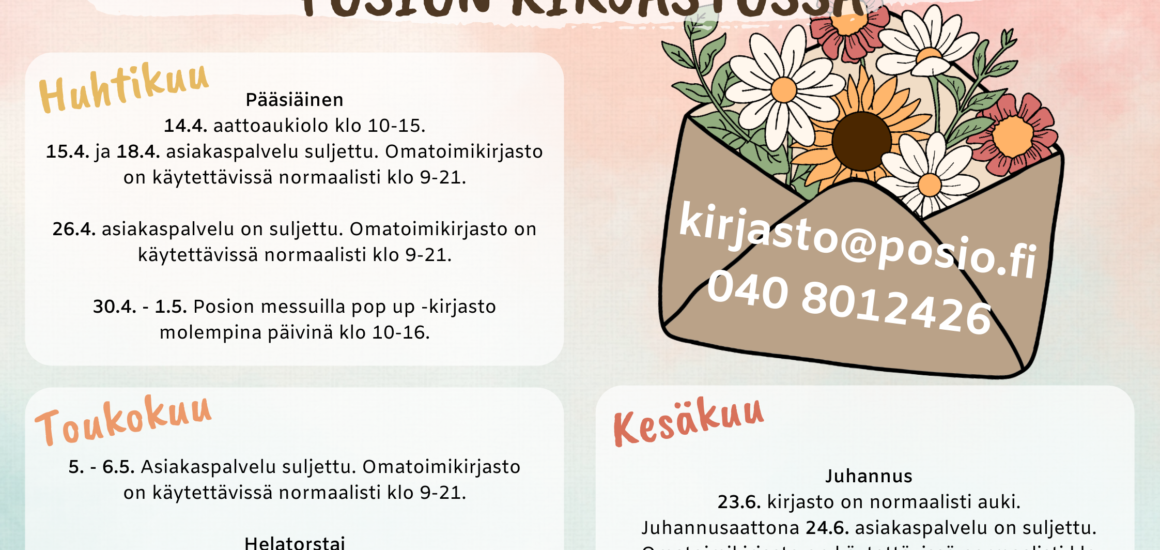 Posion kirjaston aukioloajoissa poikkeuksia