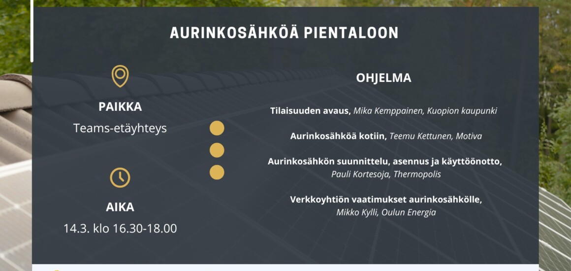 Aurinkosähköä pientaloon